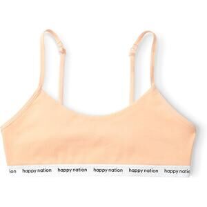 NEW Happy Nation Sports Bra Scoop Neck Logo (Youth Girls Large/ 12) Athleisure